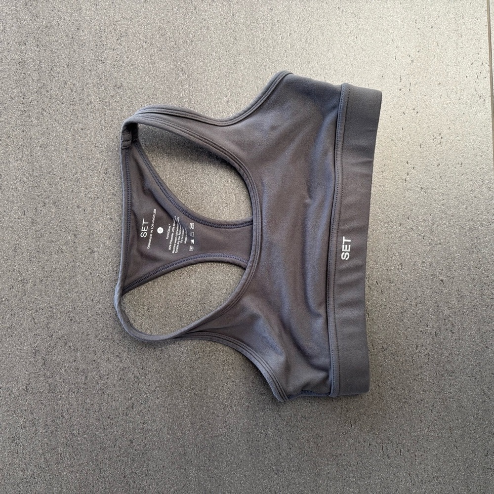 SET Active Gray Racerback Sports Bra
